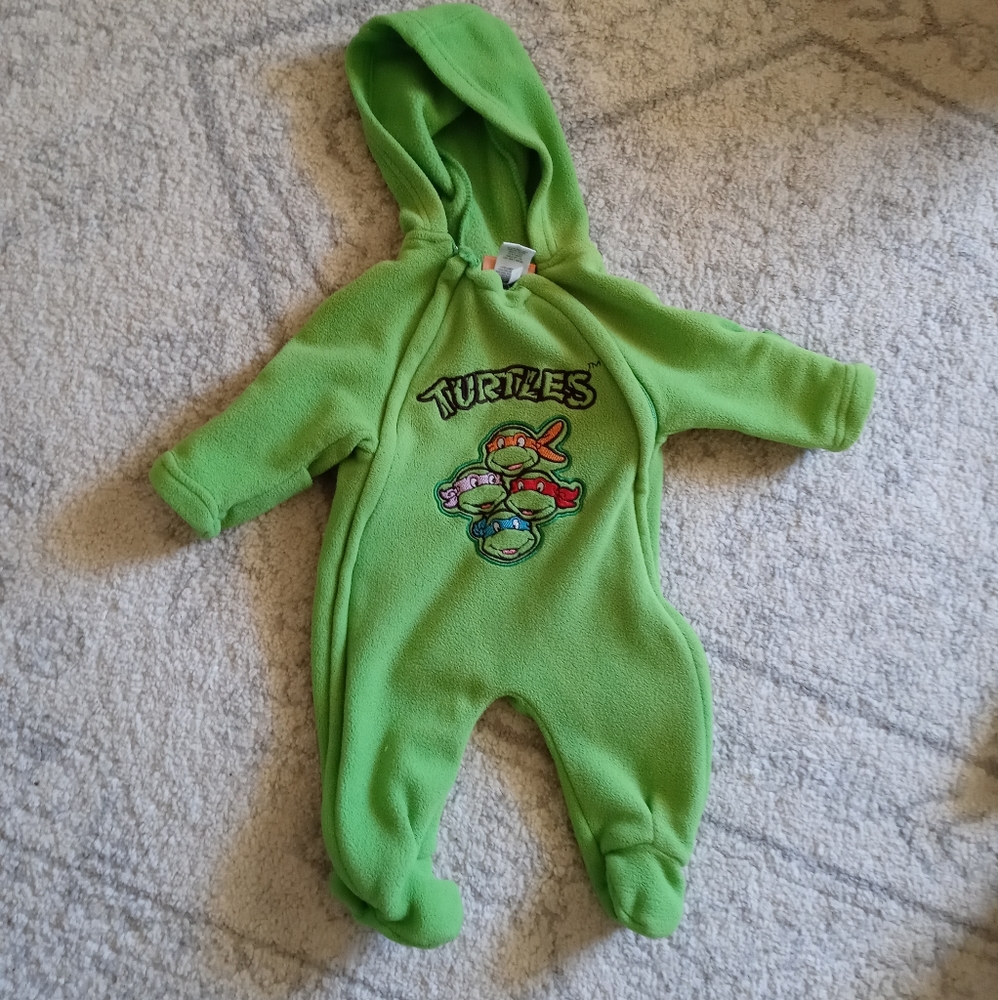 TMNT 0-3m Fleece Playsuit